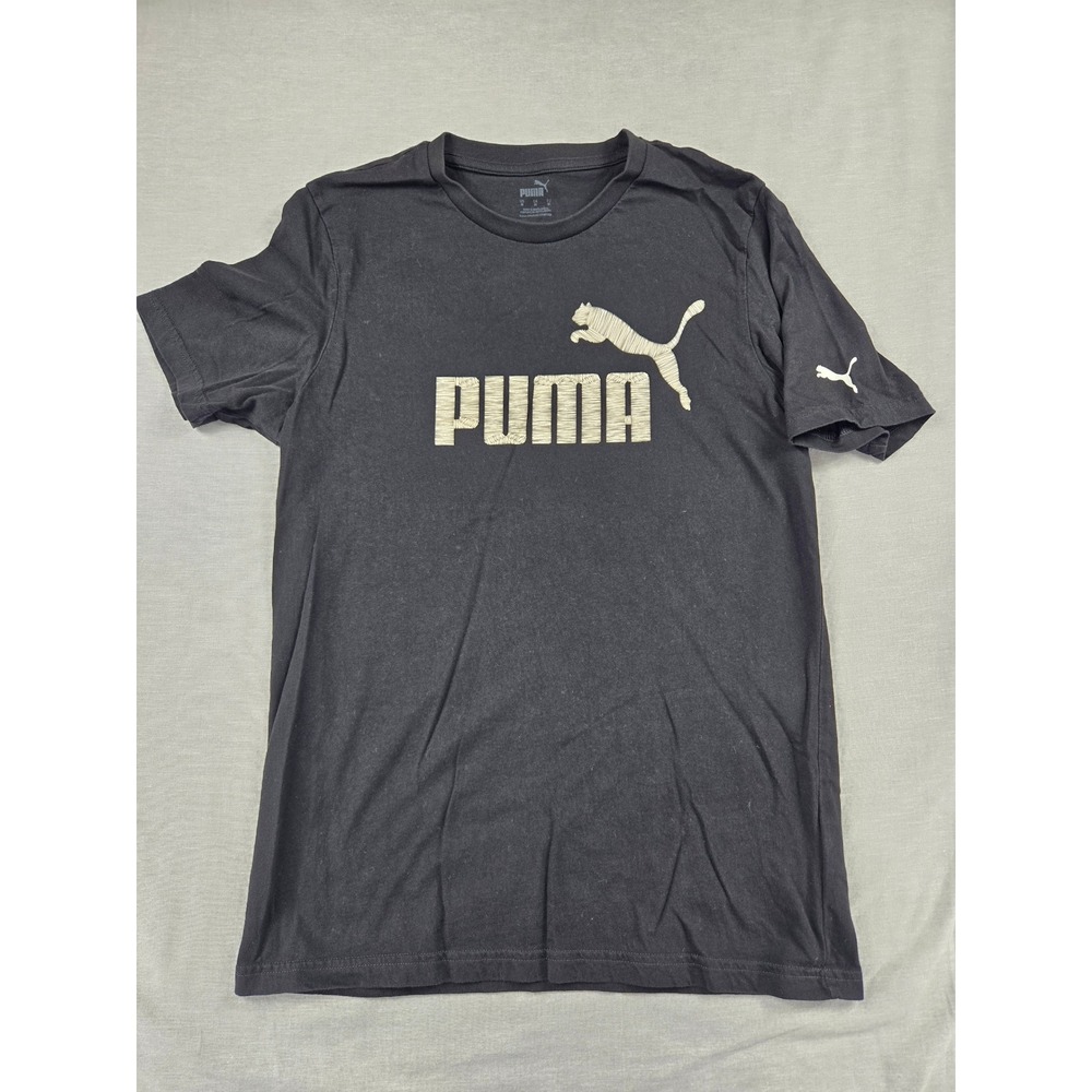 Puma‎ Mens Black Big Logo Short Sleeve T-Shirt Size Medium 848612-01